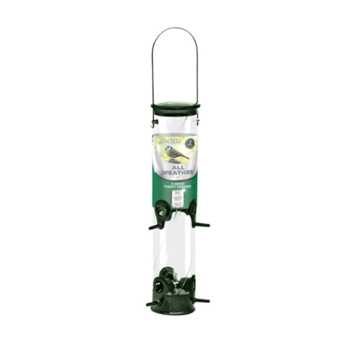 Peckish All Weather 3 Seed Twist Feeder 6-Port Wild Bird Feeder 40cm