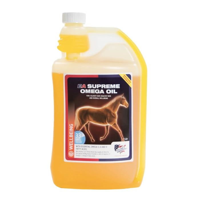 Equine America Supreme Omega Oil – Horse Linseed Oil for Coat & Condition – 1L
