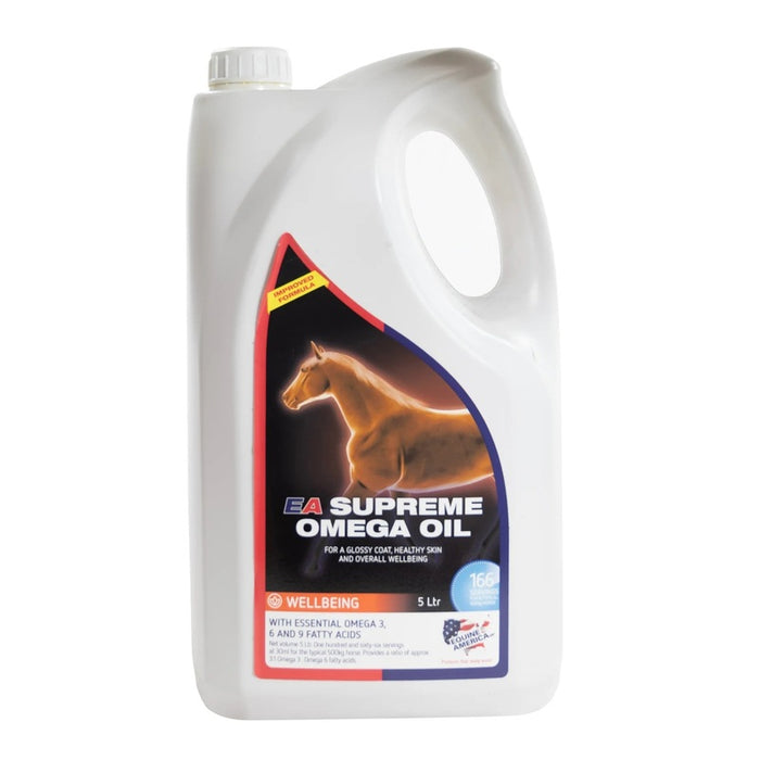 Equine America Supreme Omega Oil – Horse Linseed Oil for Coat & Condition – 5L
