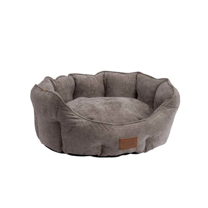 House of Paws Chenille Oval Nesting Dog Bed – Mocha / Large