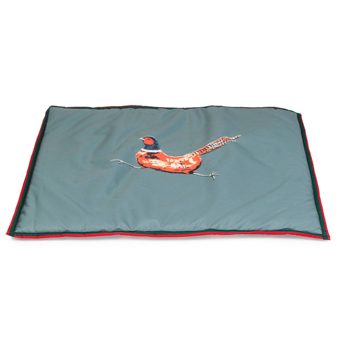 House of Paws Green Pheasant Water-Resistant Boot Mat – Small/Medium