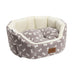 House of Paws Puppy Grey Fleece Bone Oval Snuggle Bed