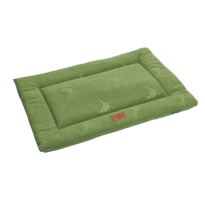 House of Paws Green Embossed Pheasant Fleece Crate Mat – Large