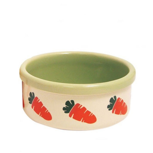 Rosewood Ceramic Carrot Design Small Animal Food Bowl – 5 in