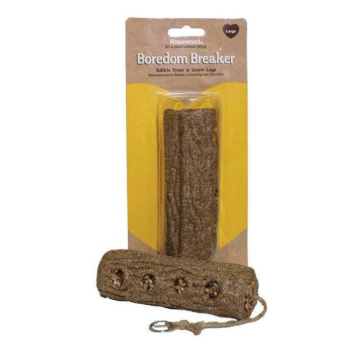 Boredom Breaker Treat 'n' Gnaw Log – Large – Pack of 6