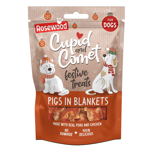 Rosewood Christmas Pig in Blanket Dog Treats 100g