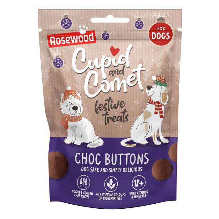 Rosewood Christmas Choc Buttons Dog Treats 150g