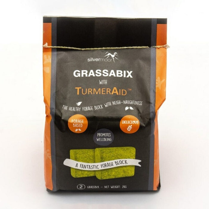 Silvermoor Grassabix – High-Fibre Forage Blocks – TurmerAid – 2 × 1kg