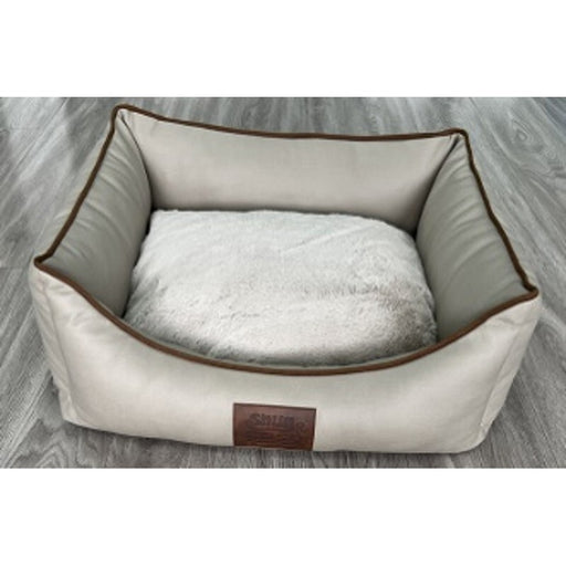 Snug & Cosy Tuscany Natural Faux-Leather Dog Bed – 64cm