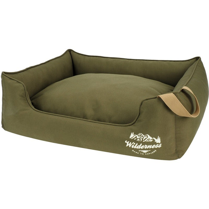Snug & Cosy Wilderness Olive Water-Repellent Dog Bed – 64cm
