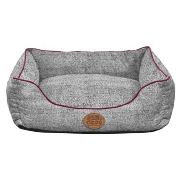 Snug & Cosy Edinburgh Herringbone Rectangle Dog Bed – 107cm