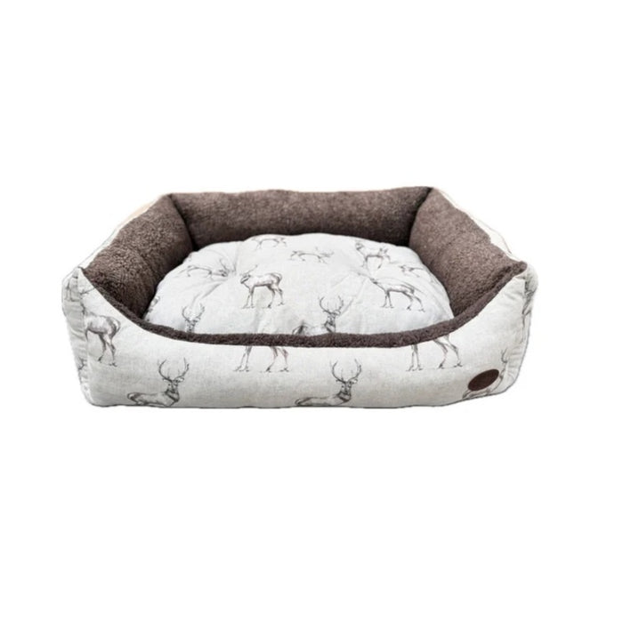 Snug & Cosy Moorland Stag Reversible Rectangle Dog Bed – 92cm