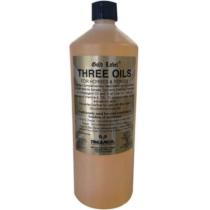 Gold Label Three Oils 1L horse supplement