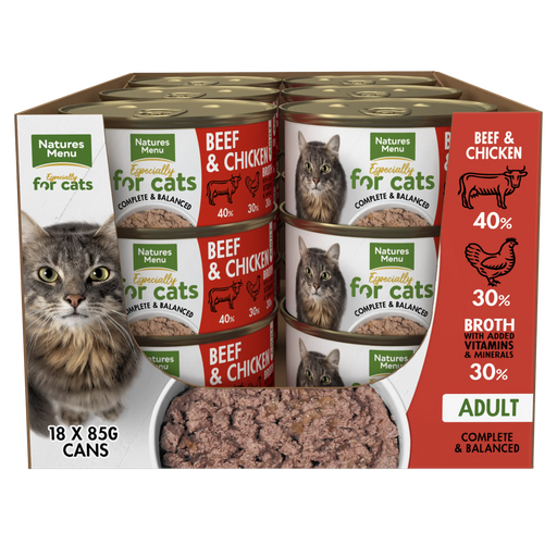 Natures Menu Cat Beef & Chicken Tins 18x 85g - Chestnut Mill
