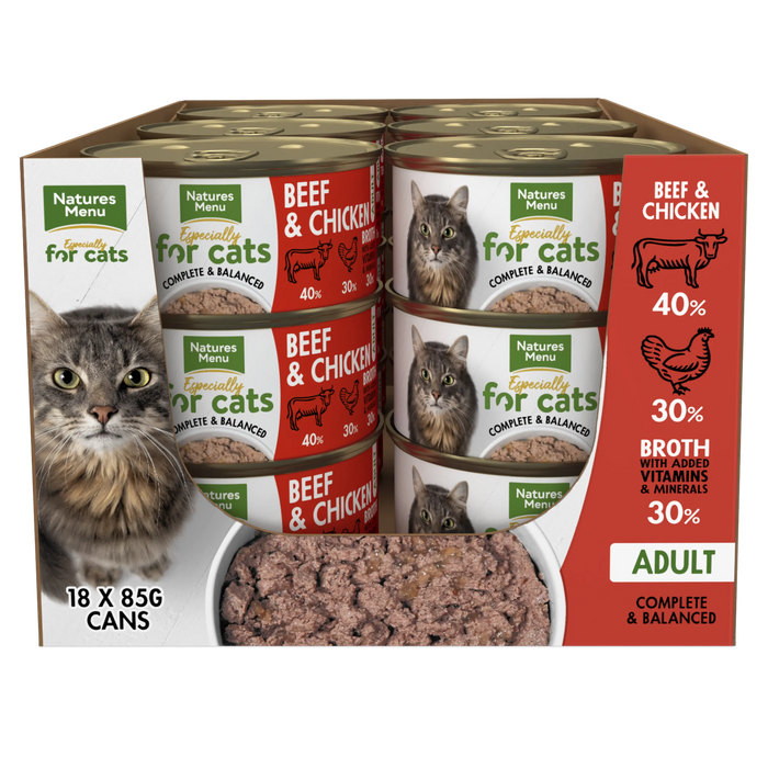 Natures Menu Cat Beef & Chicken Tins 18x 85g - Chestnut Mill