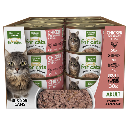 Natures Menu Cat Chicken Salmon & Tuna Tins 18x 85g - Chestnut Mill