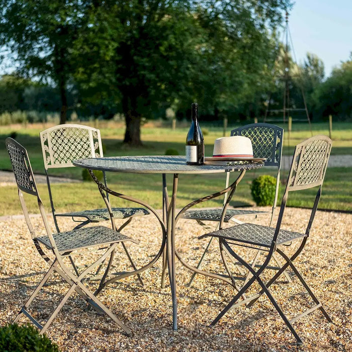 OAK LEAF 5 Piece - Garden Table & Chair Set - SAGE BROWN Ascalon