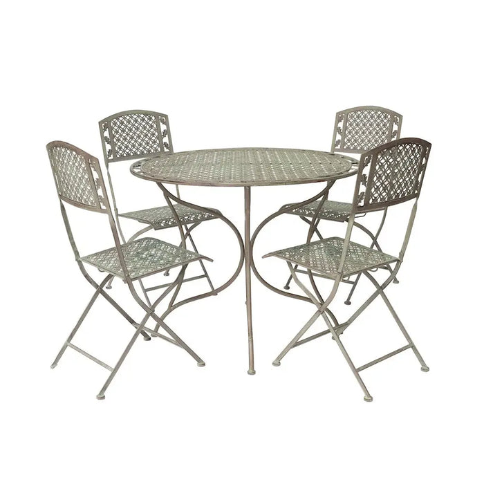 OAK LEAF 5 Piece - Garden Table & Chair Set - SAGE BROWN Ascalon