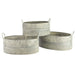 OVAL PLANTER WITH HANDLES - SET OF 3 - ANTIQUE Galvanised Ascalon