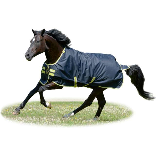 Bucas Oasis Turnout Rug & Neck Cover Set 100g – Dark Grey/Lime