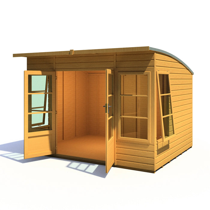 Orchid Summe Summerhouse Shiplap Right Hand Door - 10'x8' - Chestnut Mill