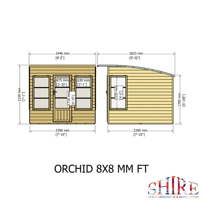 Orchid Summerhouse Shiplap Right Hand Door - 8'x8'