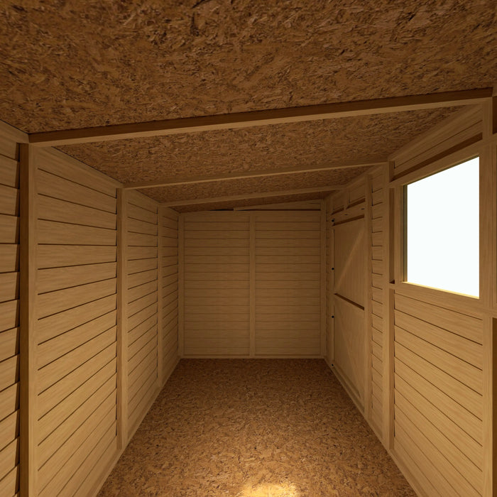 Overlap Single Door Pent 10'x6' Garden Shed - Chestnut Mill