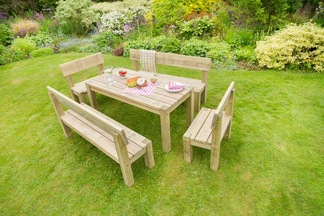 PHILIPPA TABLE, 2 BENCH & CHAIR SET - Chestnut Mill