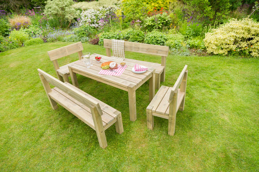 PHILIPPA TABLE, 2 BENCH & CHAIR SET - Chestnut Mill