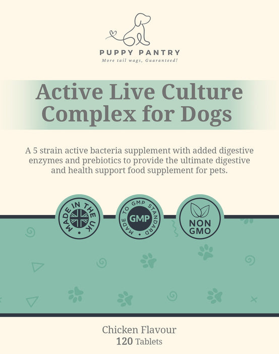 Gut Health Tablets – Chicken (120 Pack)
With probiotics, prebiotics & enzymes for digestive support