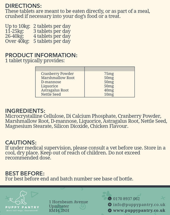 UTI & Bladder Support Tablets (120 Pack)
With cranberry & D-mannose for bladder control, kidney health & urinary support