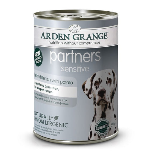 Arden Grange Partners Sensitive White Fish with Potato Wet Dog Food – 24 x 395g