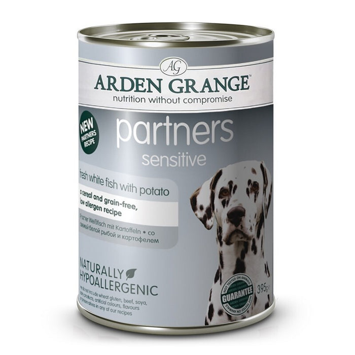 Arden Grange Partners Sensitive White Fish with Potato Wet Dog Food – 24 x 395g