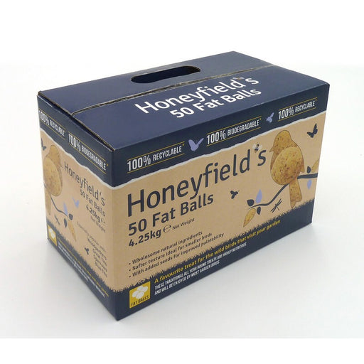 Honeyfield’s Net-Free Fat Balls All-Year Wild Bird Food Box of 50