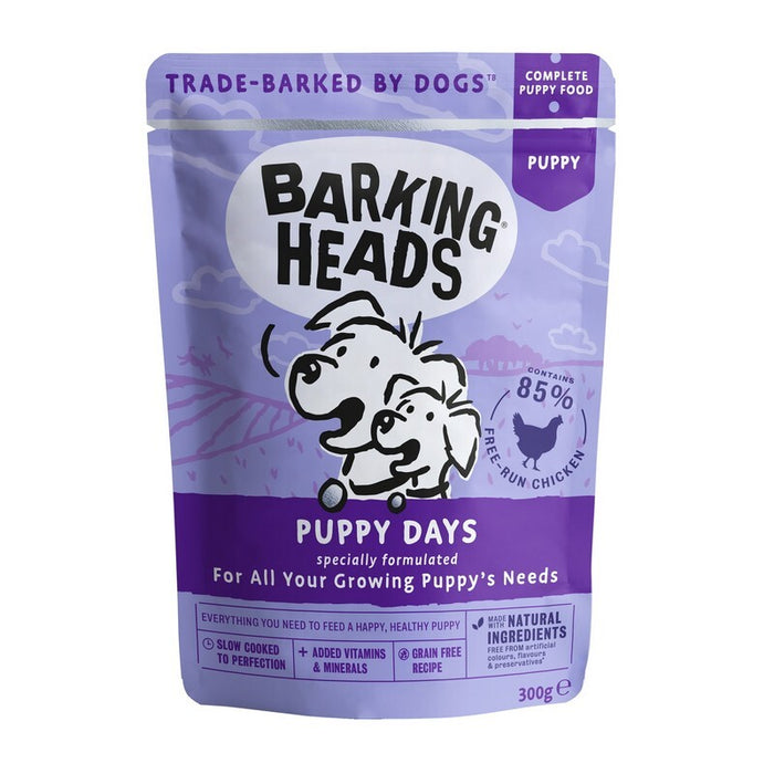 Barking Heads Puppy Days Grain-Free Wet Dog Food Pouches – 10 x 300g