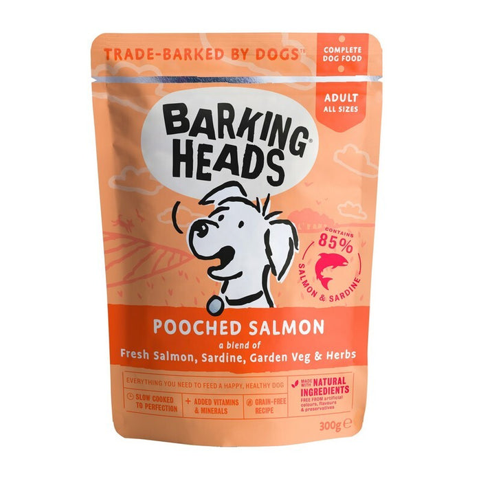 Barking Heads Pooched Salmon Grain-Free Wet Dog Food Pouches – 10 x 300g