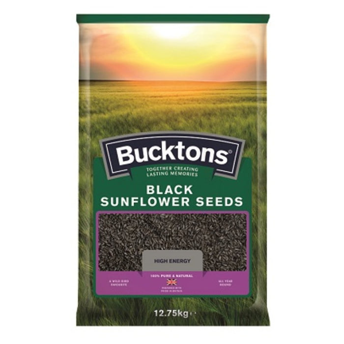 Bucktons Black Sunflower Seeds High-Energy Wild Bird Food 12.75kg