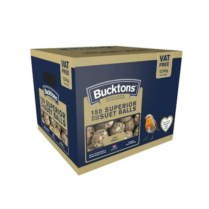 Bucktons Superior Suet Balls High-Energy Wild Bird Food Box of 150