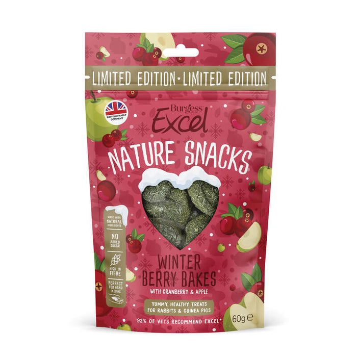 Burgess Excel Nature Snacks Winter Berry Bakes – 8 x 60g