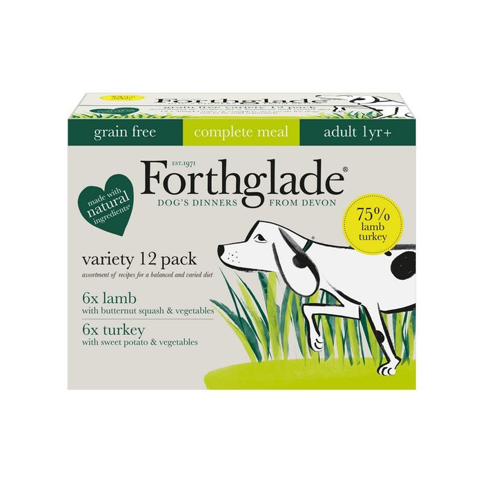 Forthglade Complete Grain-Free Lamb & Turkey Wet Dog Food – 12 x 395g