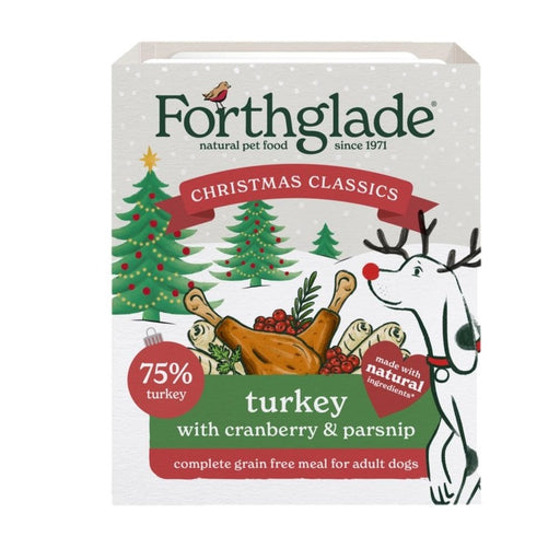 Forthglade Christmas Adult Complete Turkey with Cranberry & Parsnip Dog Food Trays – 7 x 395g