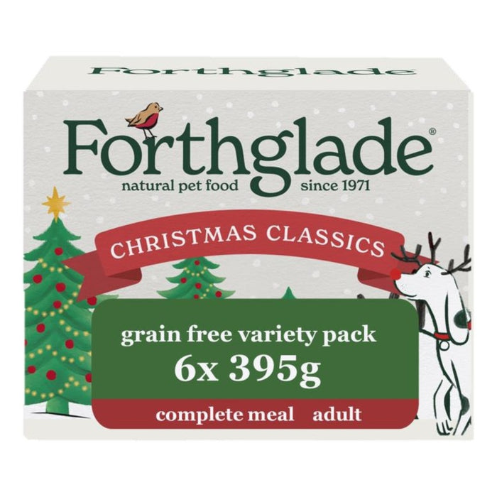 Forthglade Christmas Adult Complete Grain-Free Mixed Dog Food Trays – 6 x 395g