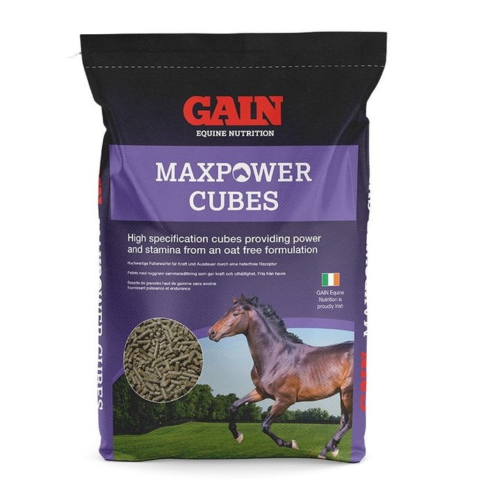 GAIN Maxpower Cubes – High-Energy Performance Feed – 25kg – product image