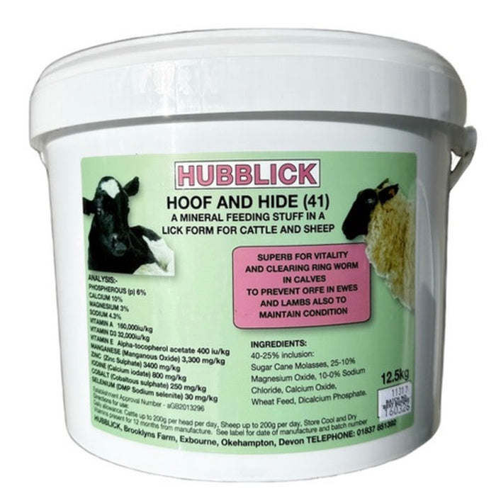 Hubblick Hoof & Hide Cattle & Sheep Mineral Lick 12.5kg