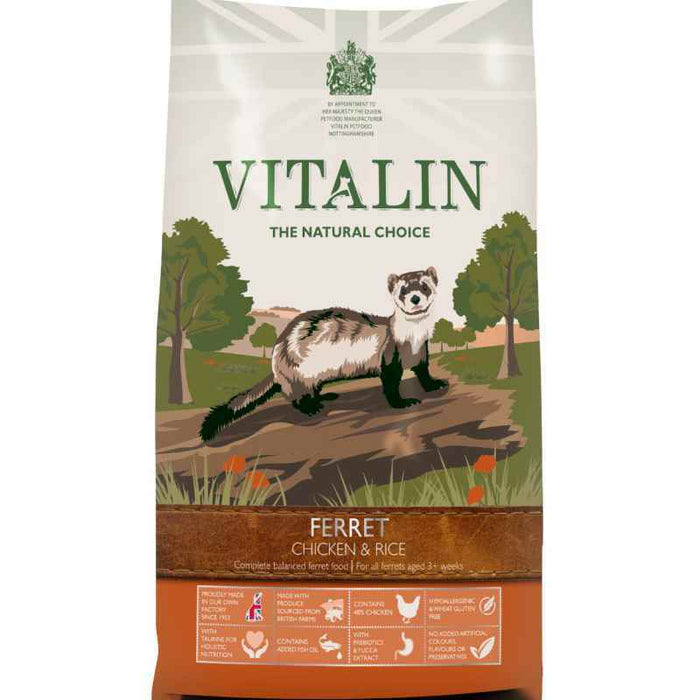 Vitalin British Chicken & Rice Ferret Food – 4 x 2kg