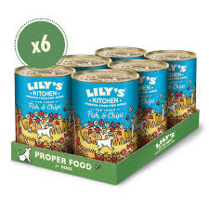 Lily's Kitchen Fish & Chips Wet Dog Food – 6 x 400g
