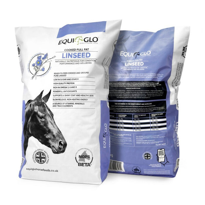 Equiglo Cooked Full-Fat Linseed 15kg – Conditioning Feed for Horses product image