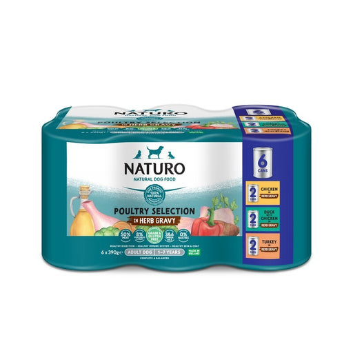 Naturo Grain & Gluten-Free Variety in Herb Gravy Wet Dog Food – 24 x 390g