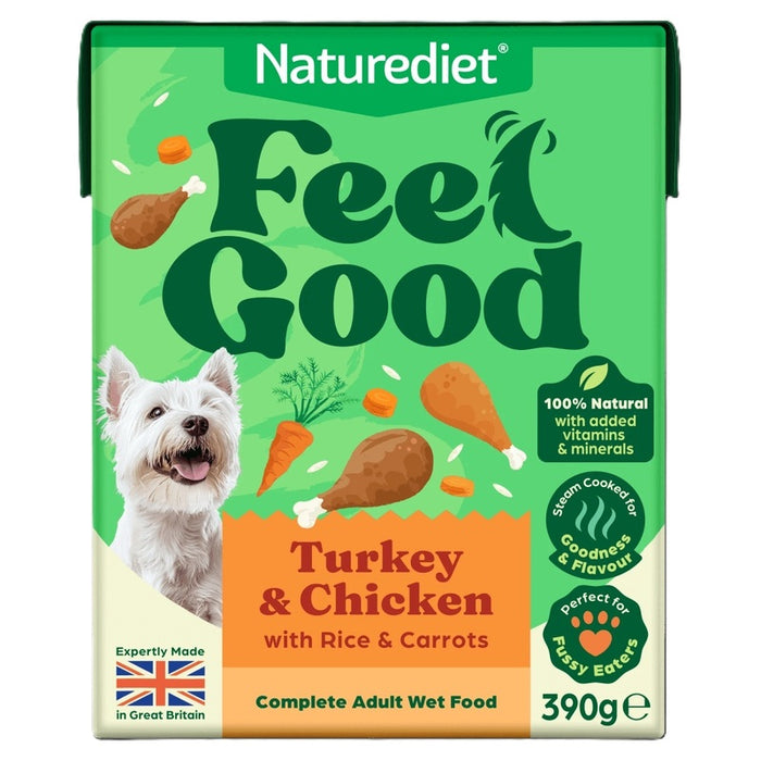 Naturediet Feel Good Turkey & Chicken Wet Dog Food – 12 x 390g