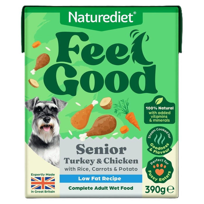 Naturediet Feel Good Senior/Light Turkey & Chicken Wet Dog Food – 12 x 390g